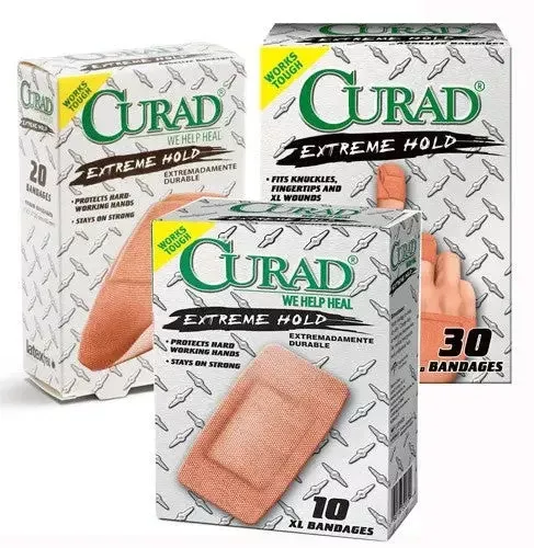 Curad Extreme Hold Bandages Assorted Sizes 30/Box