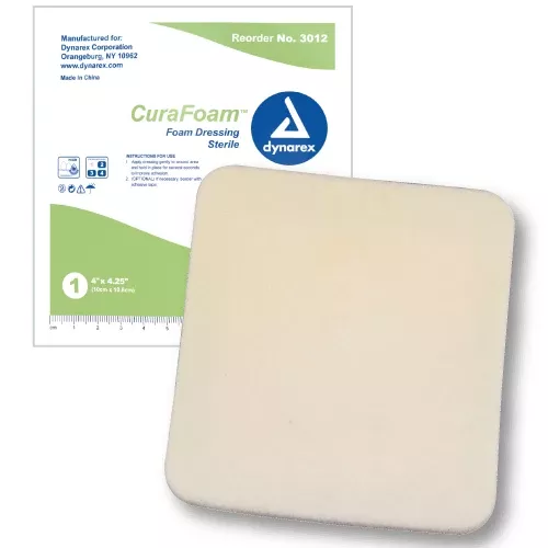 CuraFoam Foam Dressing 4x 4.25 Box 10