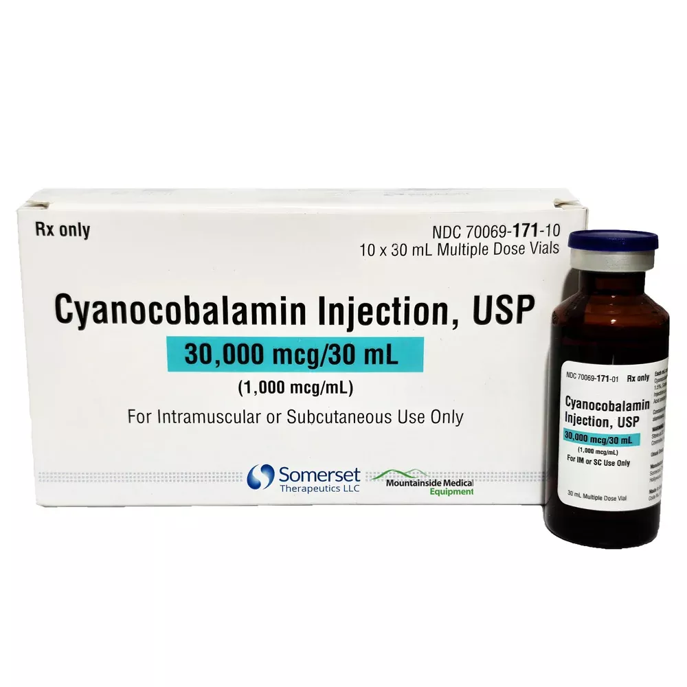 Cyanocobalamin Injection 30,000 mcg Multiple-Dose Vials 30 mL x 10/Box (Rx)