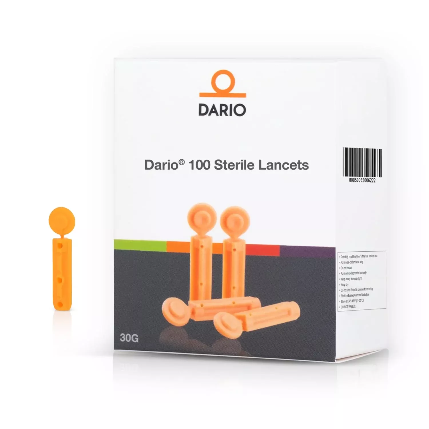 Dario Sterile Lancets 30G – 100 Count