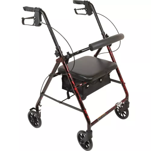 Deluxe Aluminum RollatorBurgundyFlame8Wheels