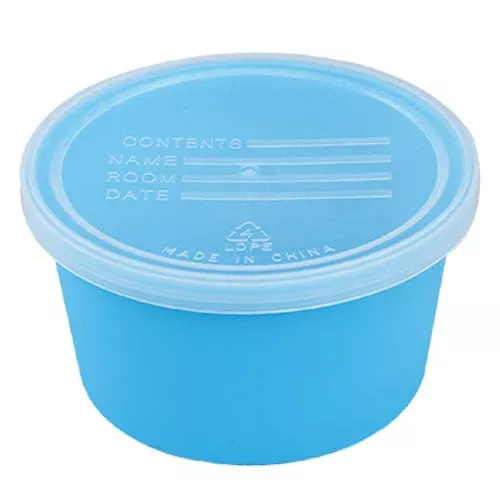Denture Cups with Clear Lids, Blue, 50 per Sleeve