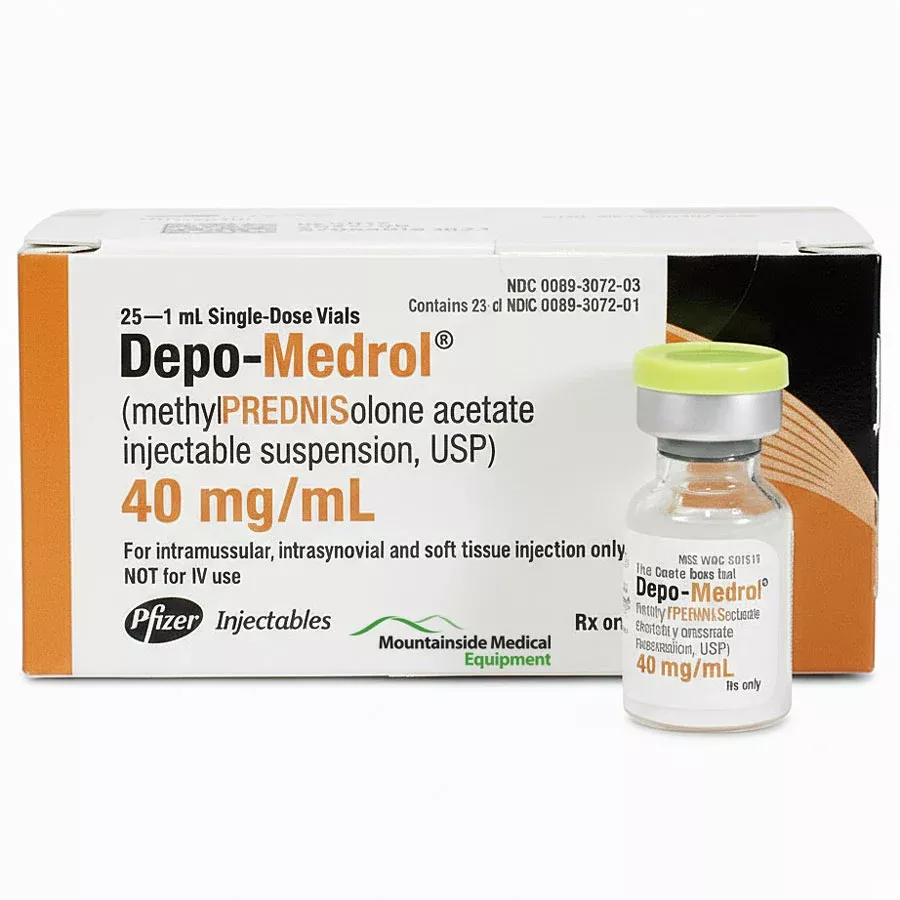 Depo Medrol Injection 40 mg Corticosteroid Joint Injection 1 mL x 25/Pack (Rx)