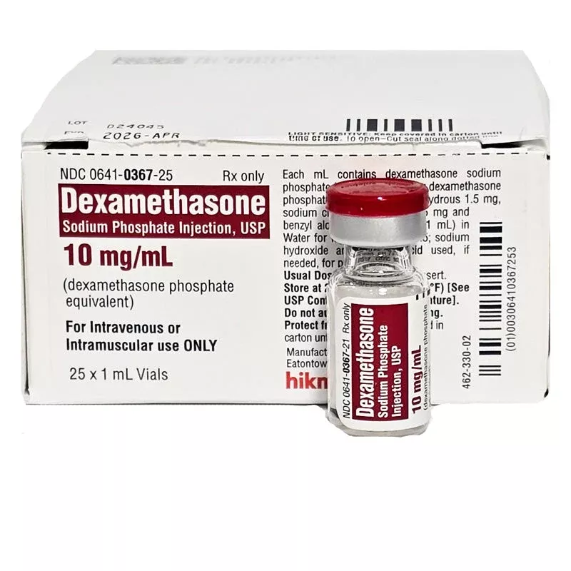 Dexamethasone Sodium Phosphate Injection 1 mL (Decadron Shot) 25/Pack (Rx)