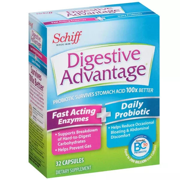 Digestive Advantage Fast Acting Enzymes Plus Daily Probiotic Supplement