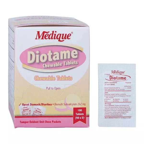 Diotame Bismuth Packets Unit Dose 100 Tablets (50 x 2 Packs (100 Total)
