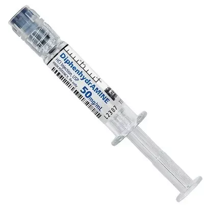 Diphenhydramine Hydrochloride Prefilled Syringes for Injection 50 mg/mL, 24 Pack (Rx)