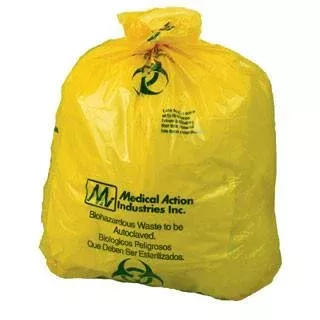 Disposable Yellow Infectious Linen Bags with Biohazard Symbol 250/Case