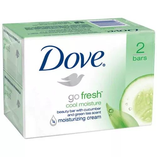 Dove Go Fresh Cool Moisture Beauty Bar Soap, 2-Pack