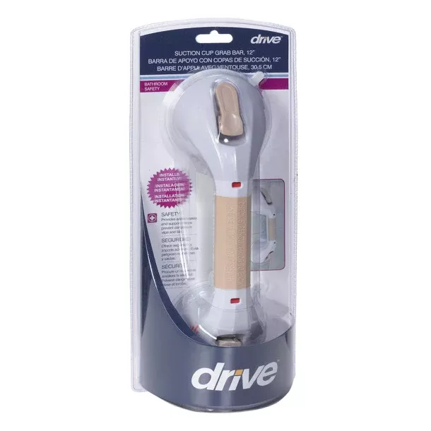 Drive Medical Suction Cup Grab Bar, 12" White