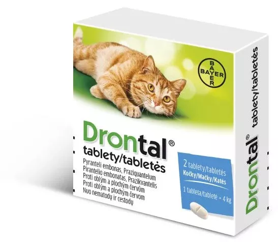 Drontal de-worming tablets for cats 2 pcs