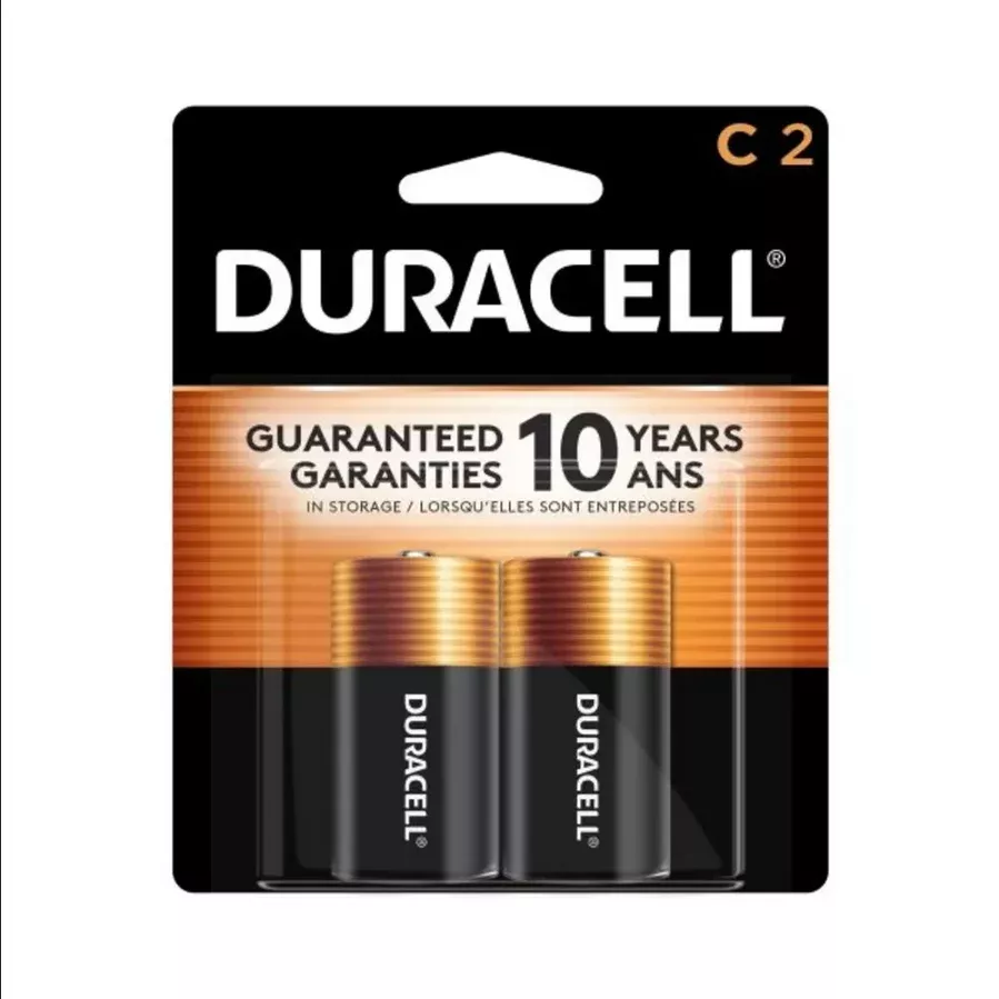 Duracell Coppertop Alkaline C Batteries, 2 Battery Pack