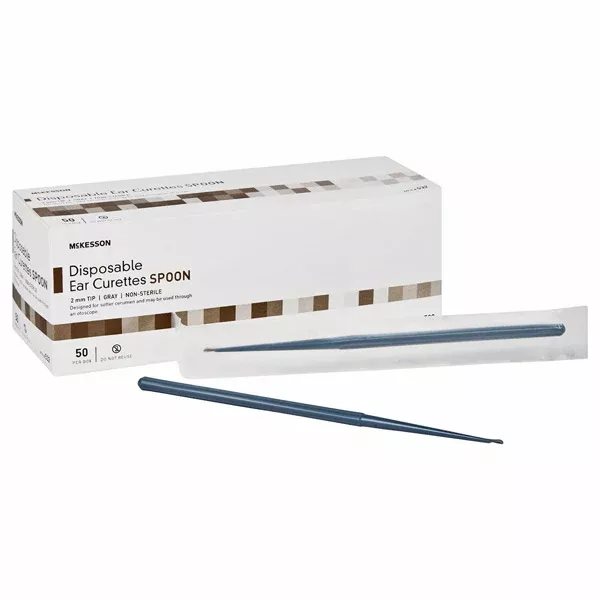 Ear Curette with Grooves 2 mm Size with Spoon Cup Tip, Disposable 50/Box