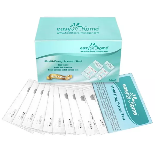 Easy@Home 9 Panel Instant Urine Dip Drug Test, Testing - AMP,BUP,BZO,COC,MOP,MTD,OXY,PPX,THC#EDOAP-295
