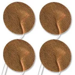 Economy 2" Tan Cloth Round EMS & TENS Electrode Pad - 1 Pack (4 Pads)