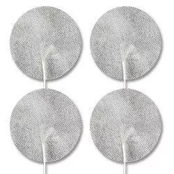 Economy Pack: 4 White Cloth Round EMS/TENS Pads, 3"