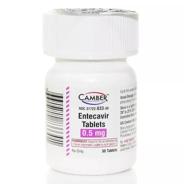 Entecavir Tablets 0.5 mg by Camber Pharma 30 Count (RX)