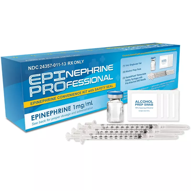 Epinephrine for Injection 1 mg/mL (1:1000) Professional Convenience Kit (Rx)