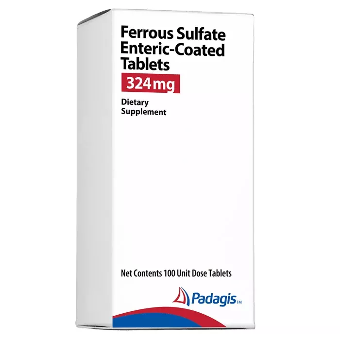 Ferrous Sulfate Enteric-Coated Tablets 324 mg Oral Iron Supplement, 100 Count