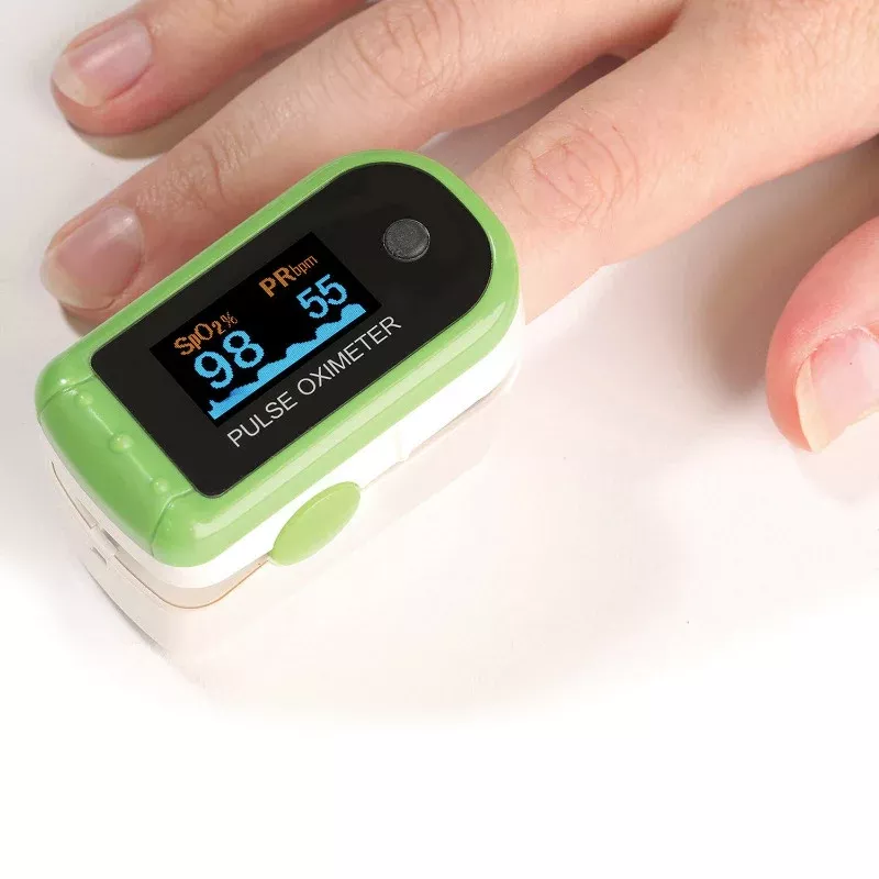 Fingertip Pulse Oximeter with LED Screen and Lanyard, Batteries Included