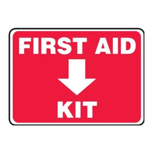 First Aid Kit Location Sign 10" x 14", Adhesive Vinyl