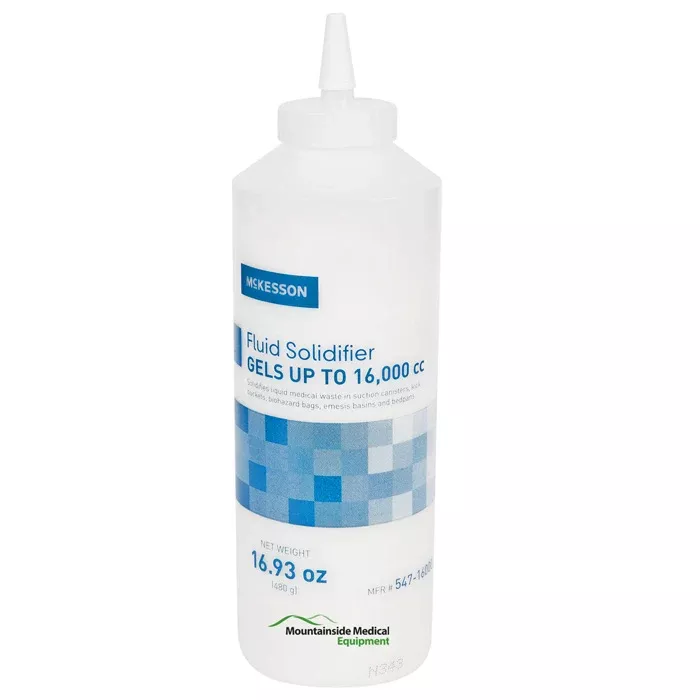 Fluid Solidifier for Infectious Biohazardous Fluids, Bottle 16 oz