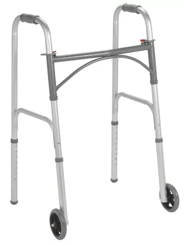 Folding WalkerSteelTwo Buttonw/5WheelsCase/4
