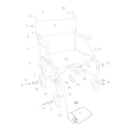 Footrest for DFL19BLBlue Pair