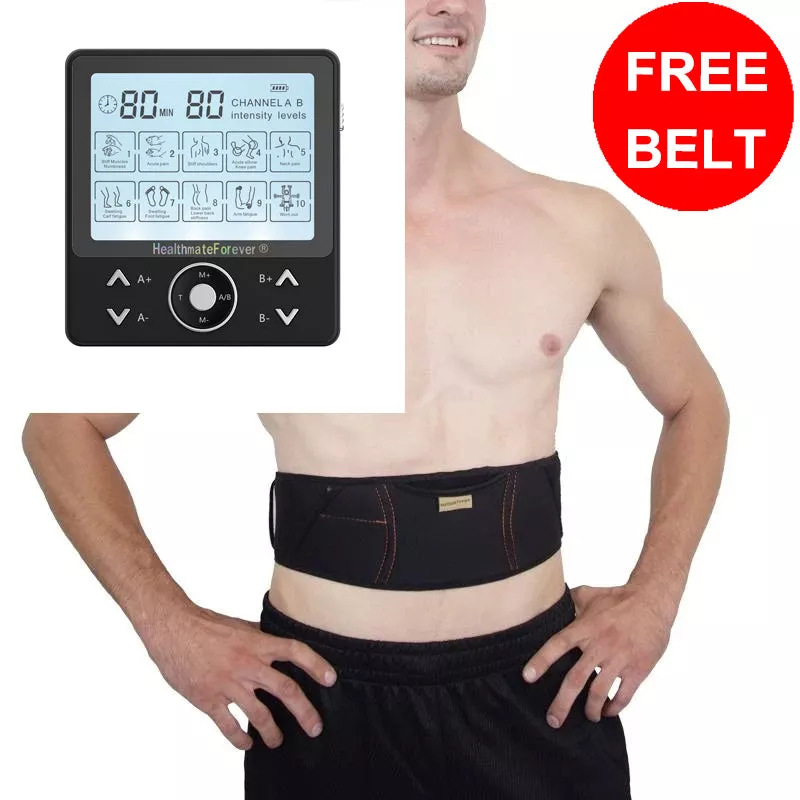 Free Massage Belt + Pro10AB2C TENS Unit & Muscle Stimulator