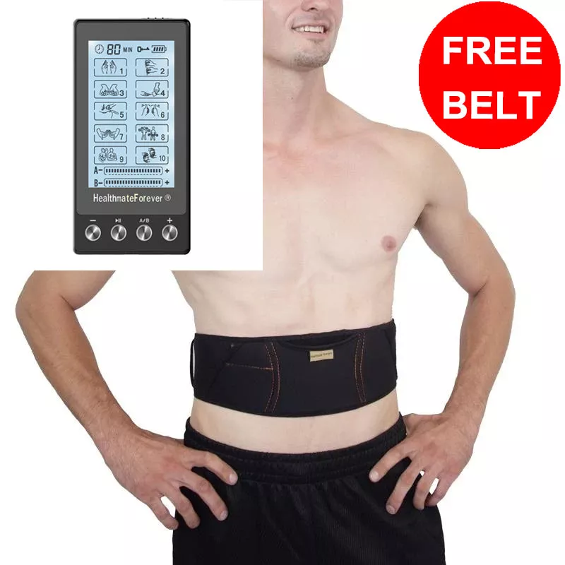 Free Massage Belt + Touch Screen TS10AB TENS Unit & Muscle Stimulator