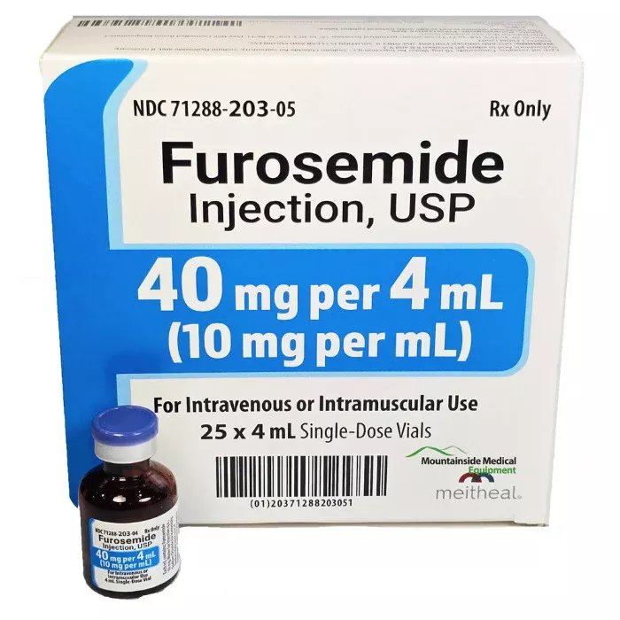 Furosemide Injection 40 mg Per 4 mL by Meitheal 4 mL x 25/Pack (RX)