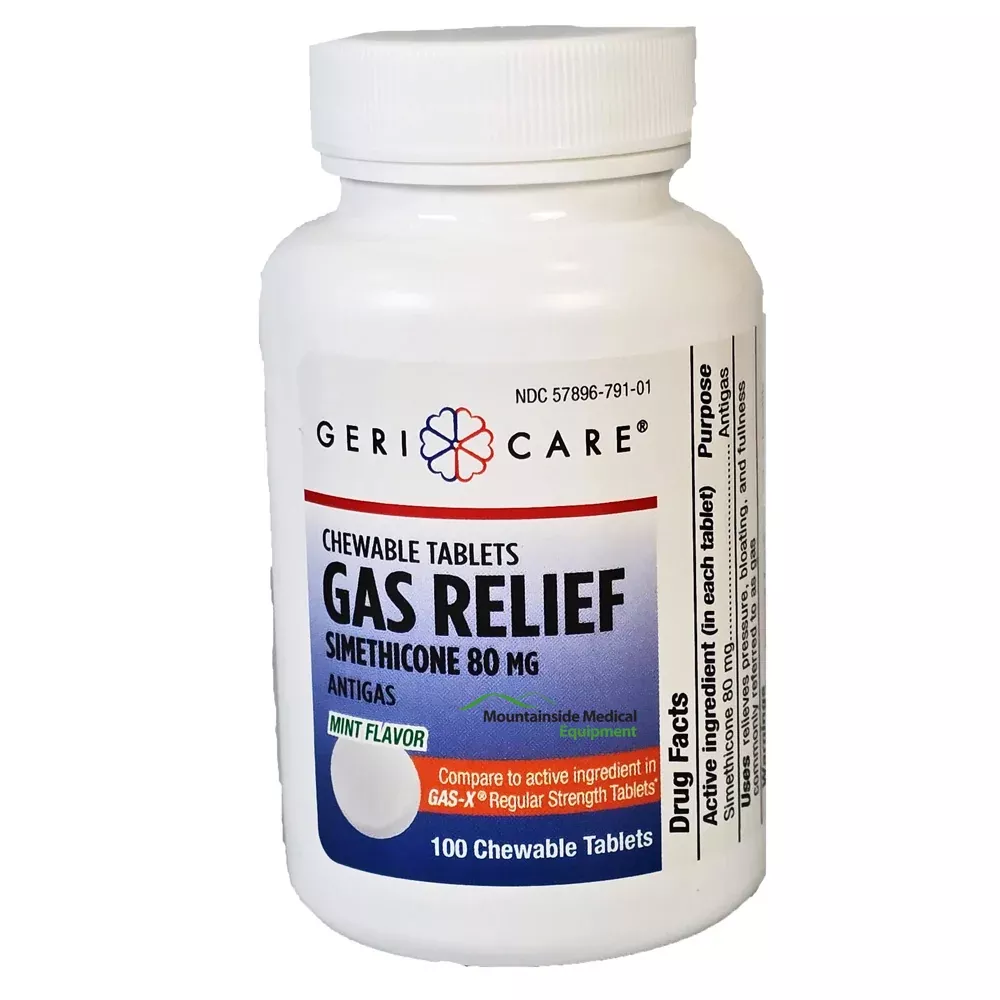 Gas Relief Chewable Tablets Regular Strength Mint Flavor, 100 Count