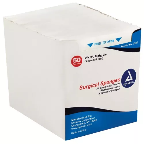 Gauze Sponge Sterile 2's 8x 4 12 ply2/ Pouch