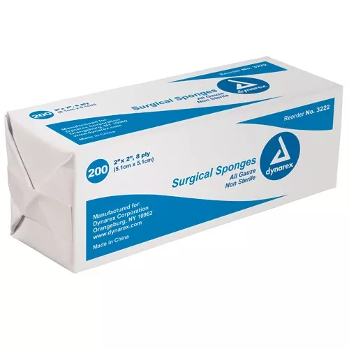 Gauze Sponges Non-Sterile Bulk 4X 4 -12ply Bag/200