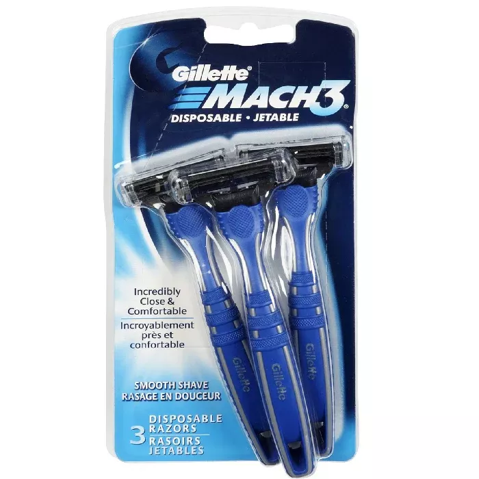 Gillete Mach 3 Smooth Shave Disposable Razors 3 Pack