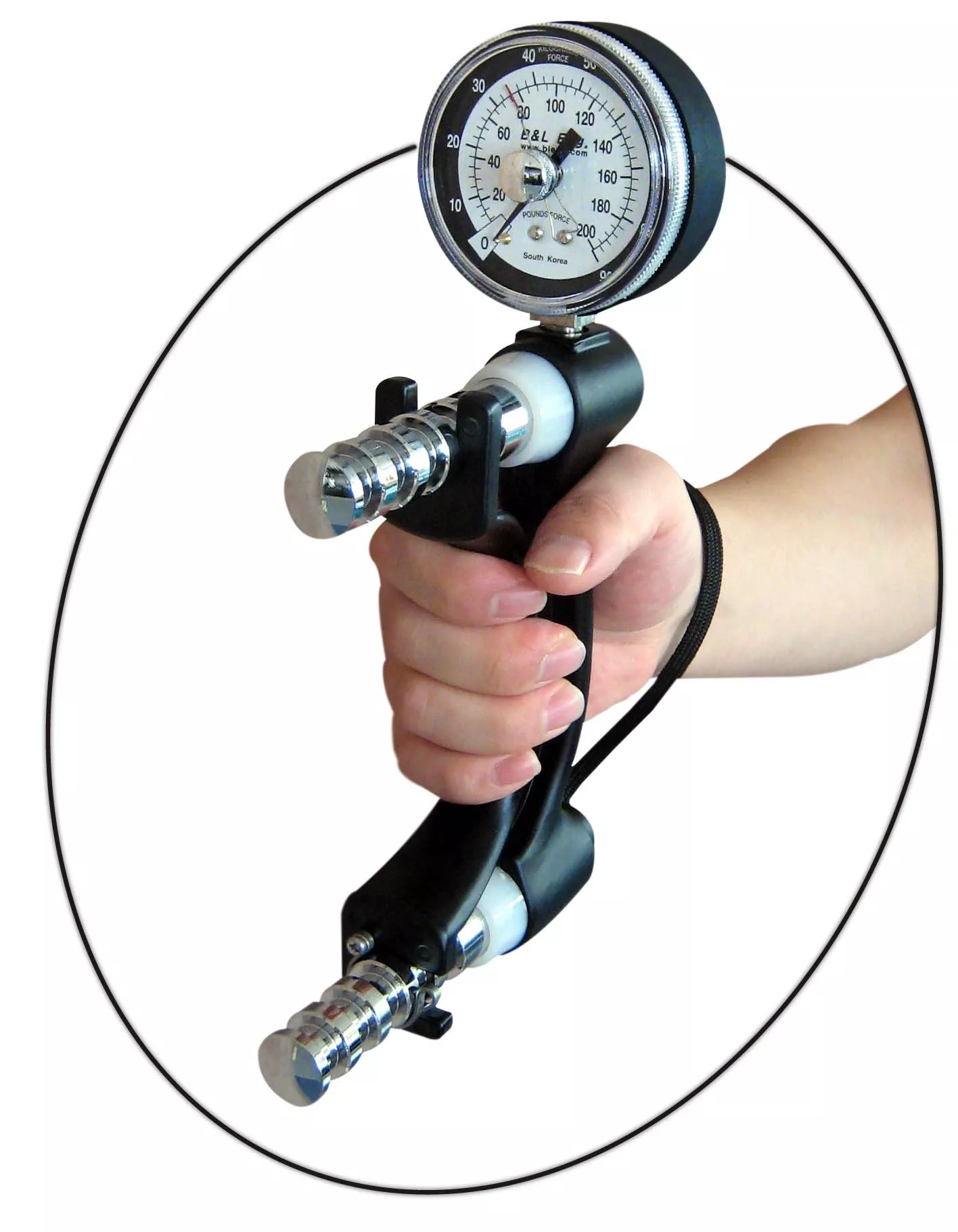 Hand Dynamometer; 0-200 lbs. with Case