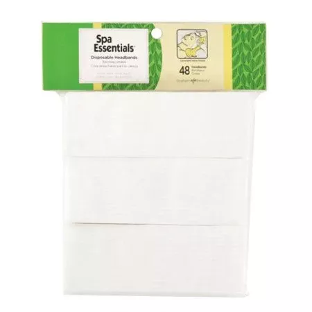 Headbands Spandex with Velcro Closure, White, 48/pack