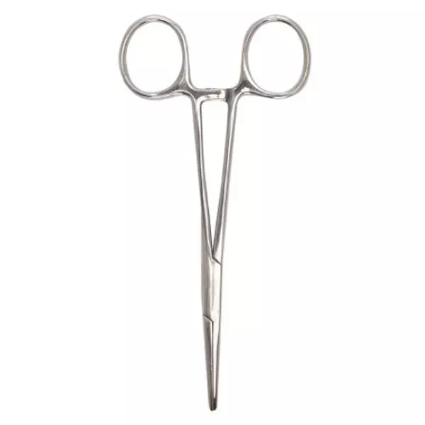 Hemostatic Kelly Forceps 5-1/2 Inch Straight with Finger Ring Handle Straight