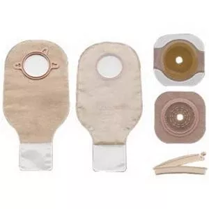 Hollister New Image Two-Piece Non-Sterile Drainable Colostomy/Ileostomy Kit 1-1/4" Stoma Opening, 1-3/4" Flange, Clamp Closure, Ultra Clear