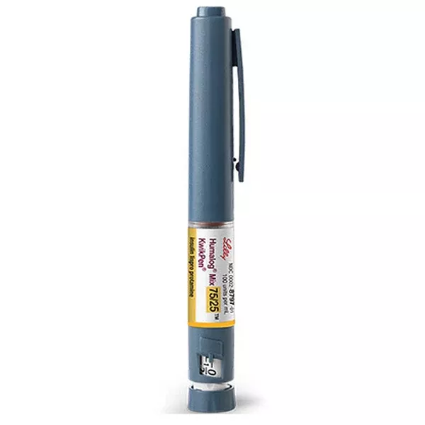 Humalog Mix 75/25 Insulin Lispro Protamine Injection Prefilled Pens 3 mL x 5/Box KwikPen **Requires Refrigeration