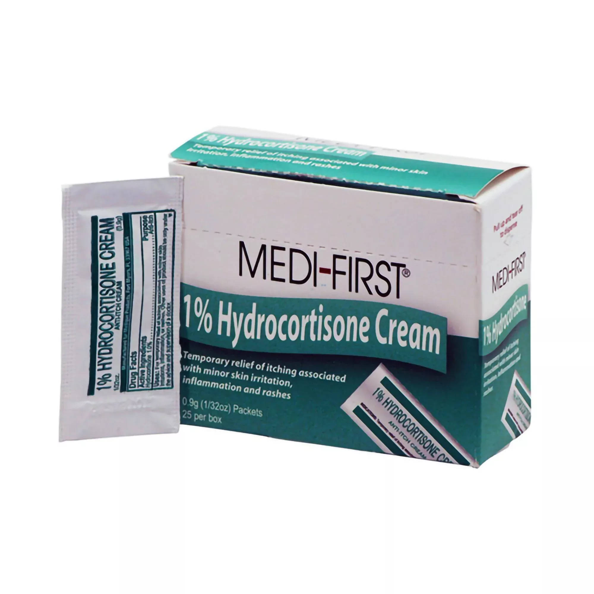 Hydrocortisone 1% Cream Packets 0.9 gram 25/box Medi-First