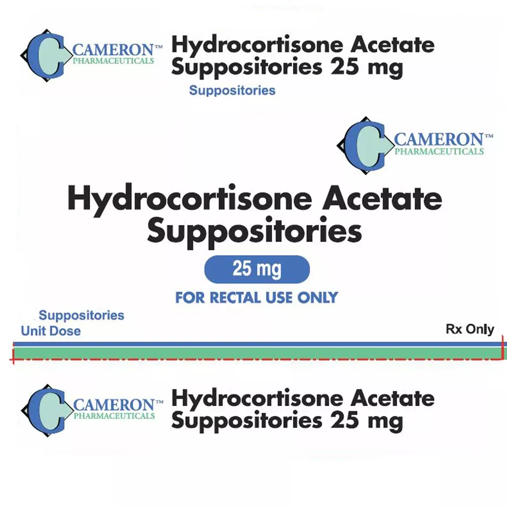 Hydrocortisone Acetate Suppositories 25 mg, 24/Box- Cameron