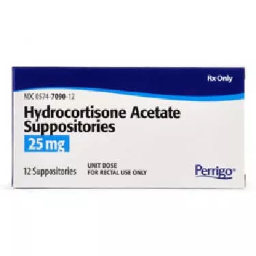 Hydrocortisone Acetate Suppositories 25mg, 12/Box (Rx)