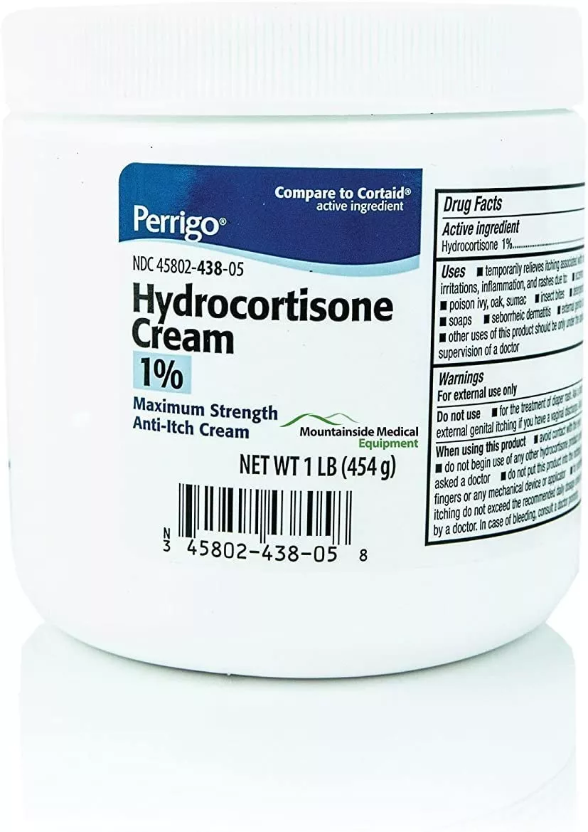 Hydrocortisone Cream 1% Topical Cream 1 Pound Jar (454 grams)