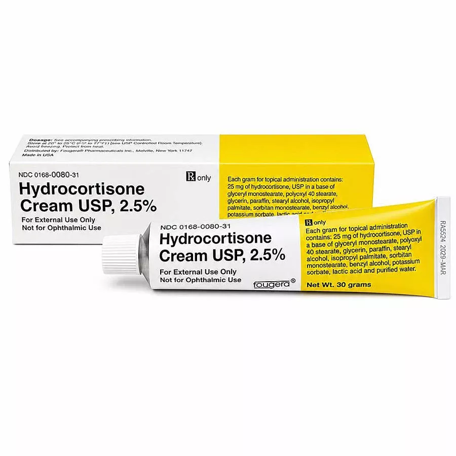 Hydrocortisone Cream 2.5% Topical, 30 grams