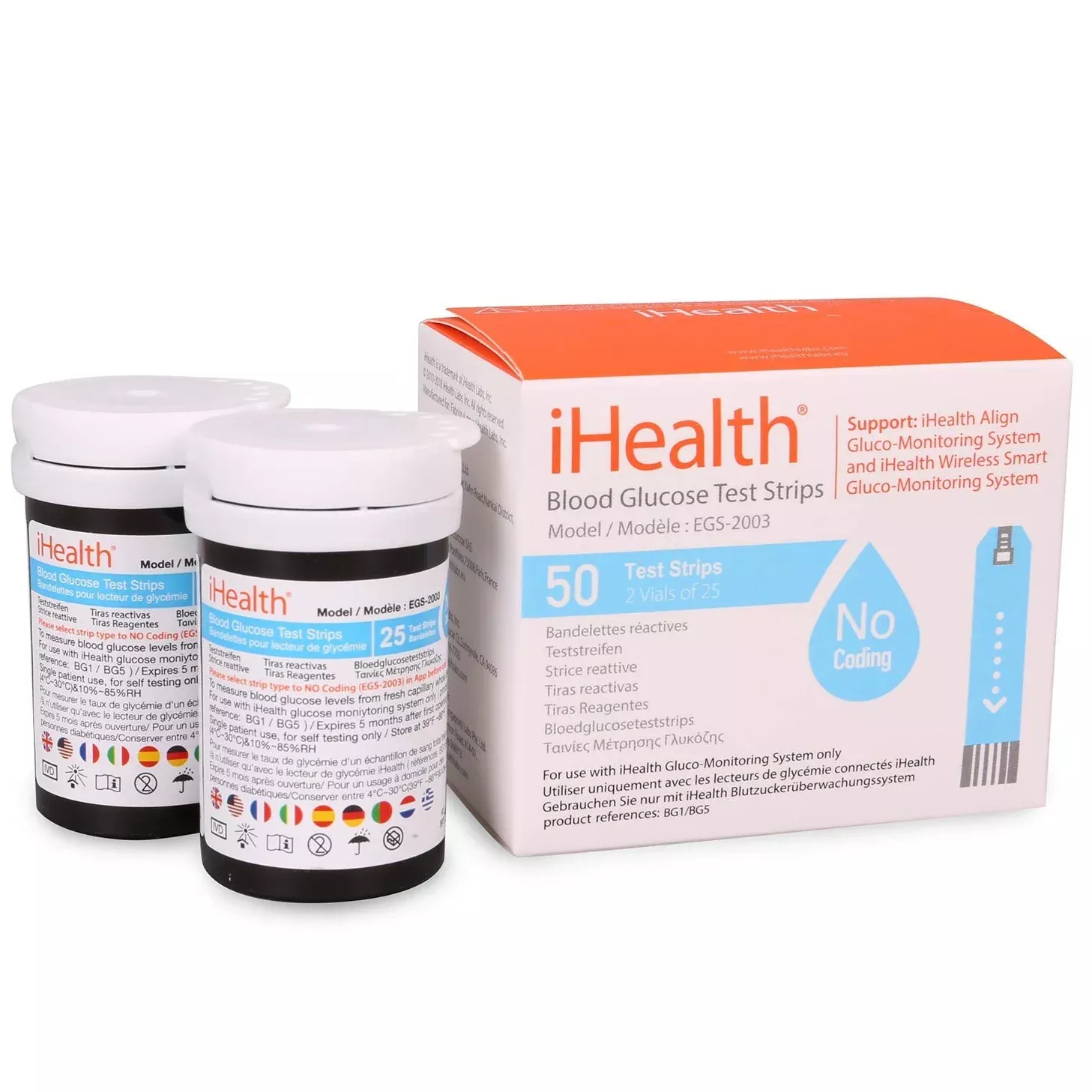 iHealth Blood Glucose Test Strips EGS-2003 – 50 Count