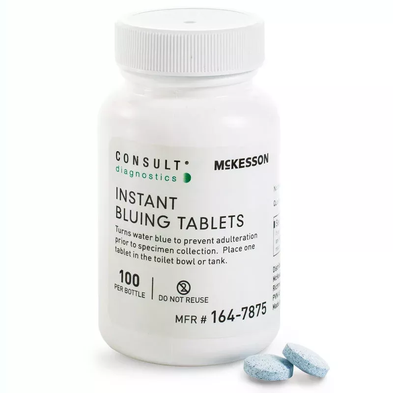 Instant Bluing Tablets Blue, 100 Tests For Use In Toilet Water