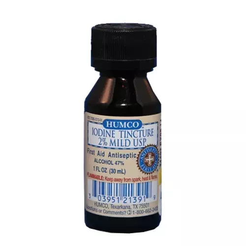 Iodine Tincture 2% USP Antiseptic 1 oz Bottle - Humco