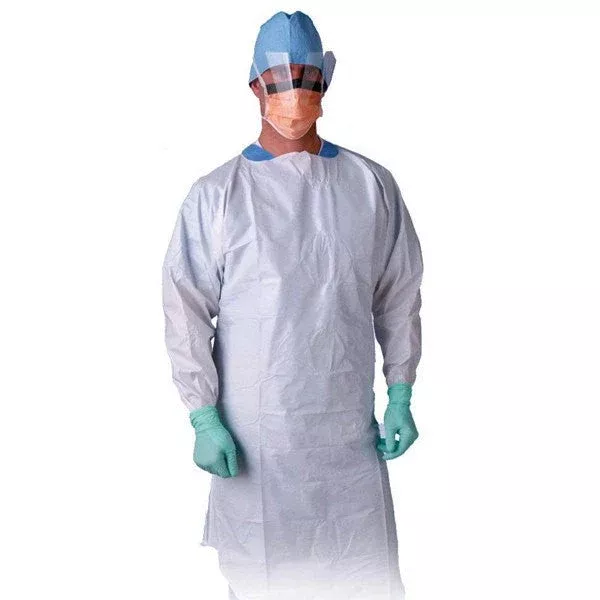 Isolation Gowns, Impervious Poly Coated, White, 50/case