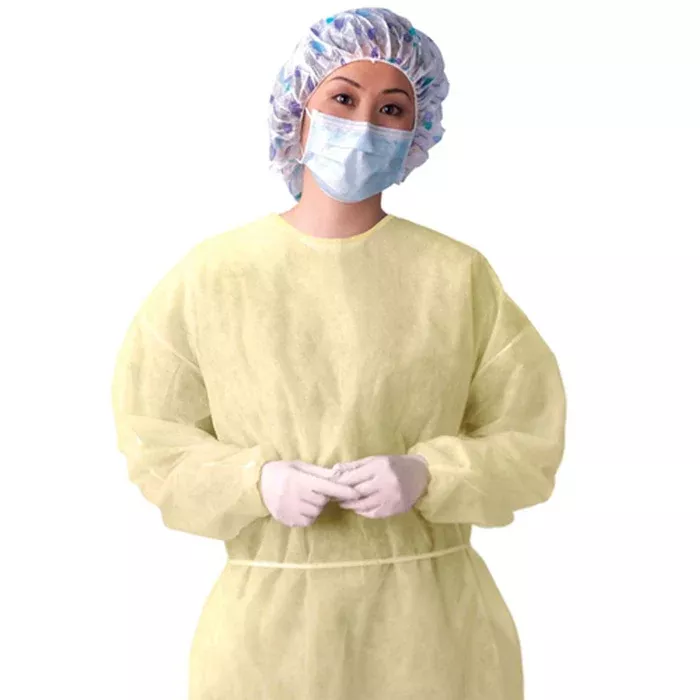 Isolation Gowns, Yellow with Full Back 50/case